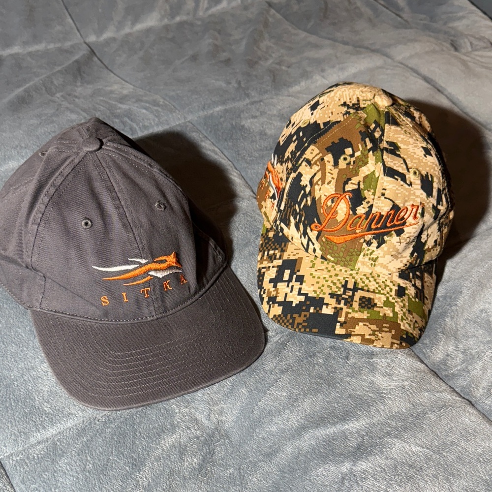 Sitka Gray Hat and Danner Camo Hat